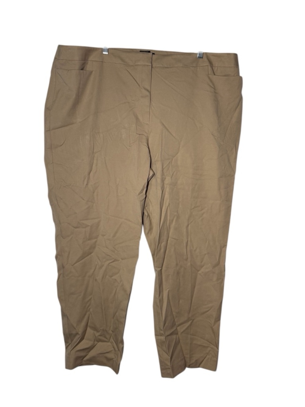 Talbots Hampshire Ankle Pants Straight Leg Khaki Size 24W Plus Stretchy Tan